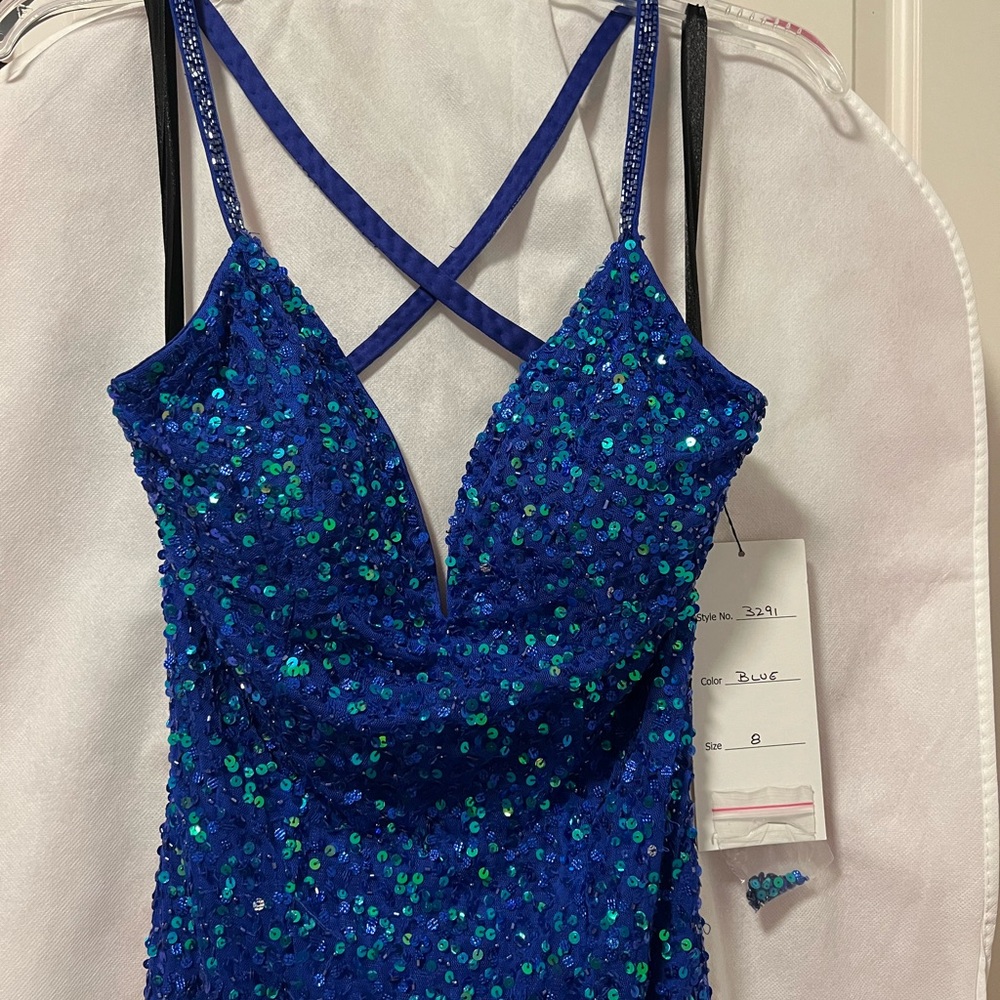 NWT Primavera evening gown blue 8 3291 - Picture 8 of 9